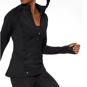 Athleta Run Free Half Zip, Black, Sz M